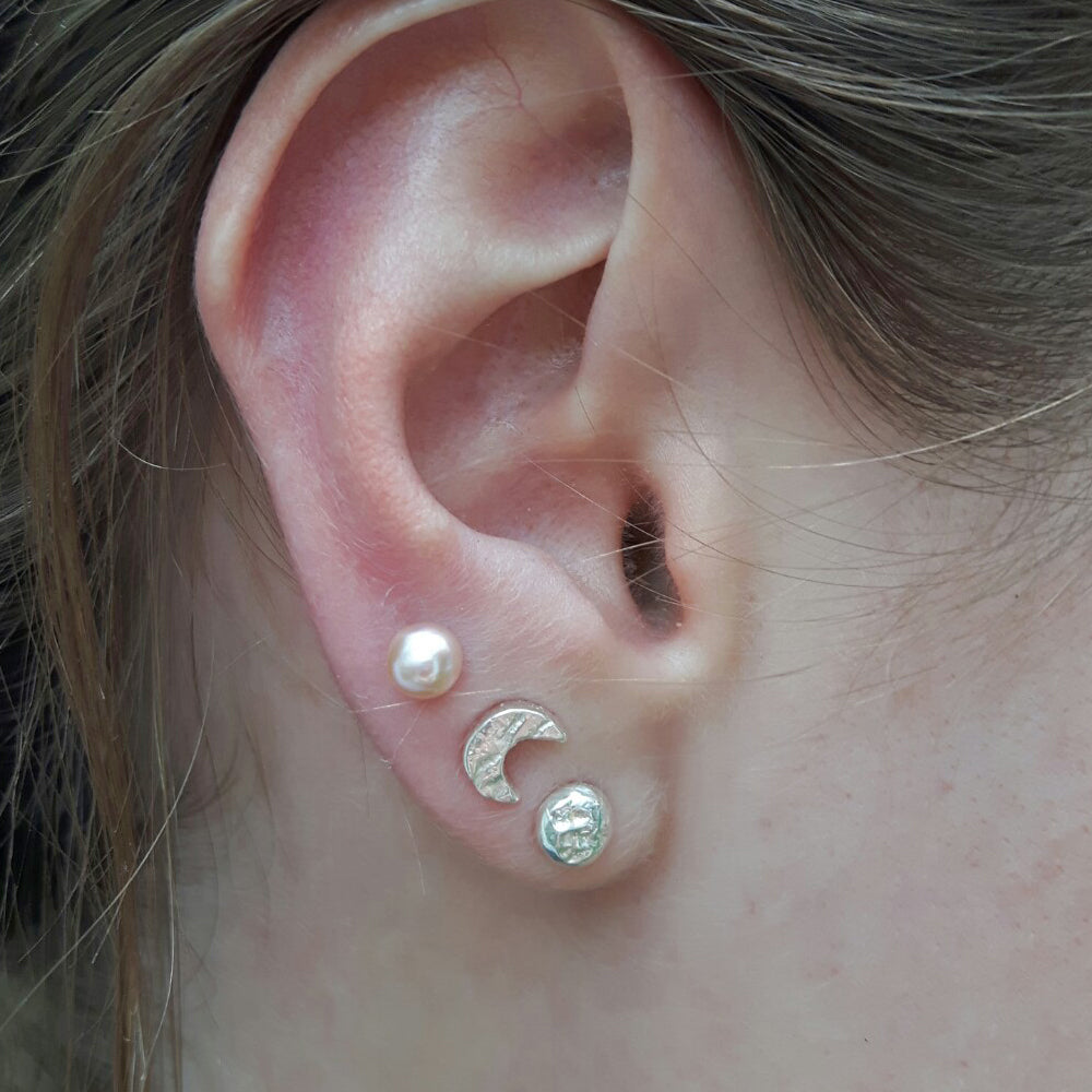 White Pearl Tiny Stud Earrings