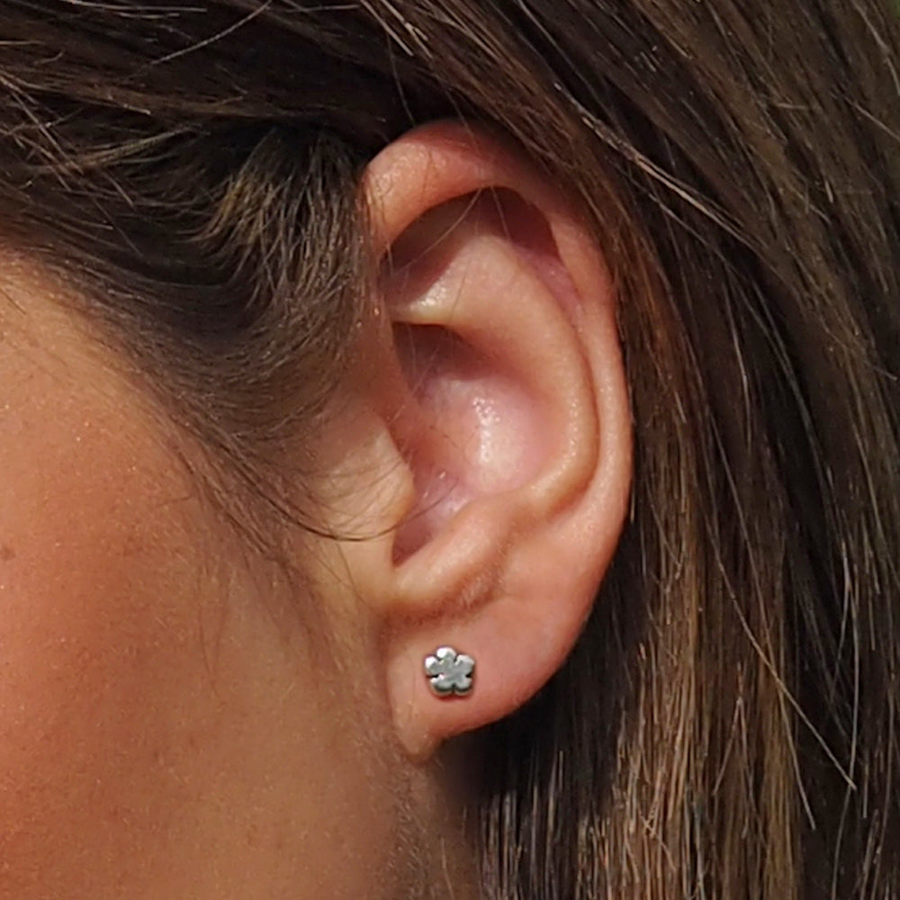 Dainty Polished Flower Stud