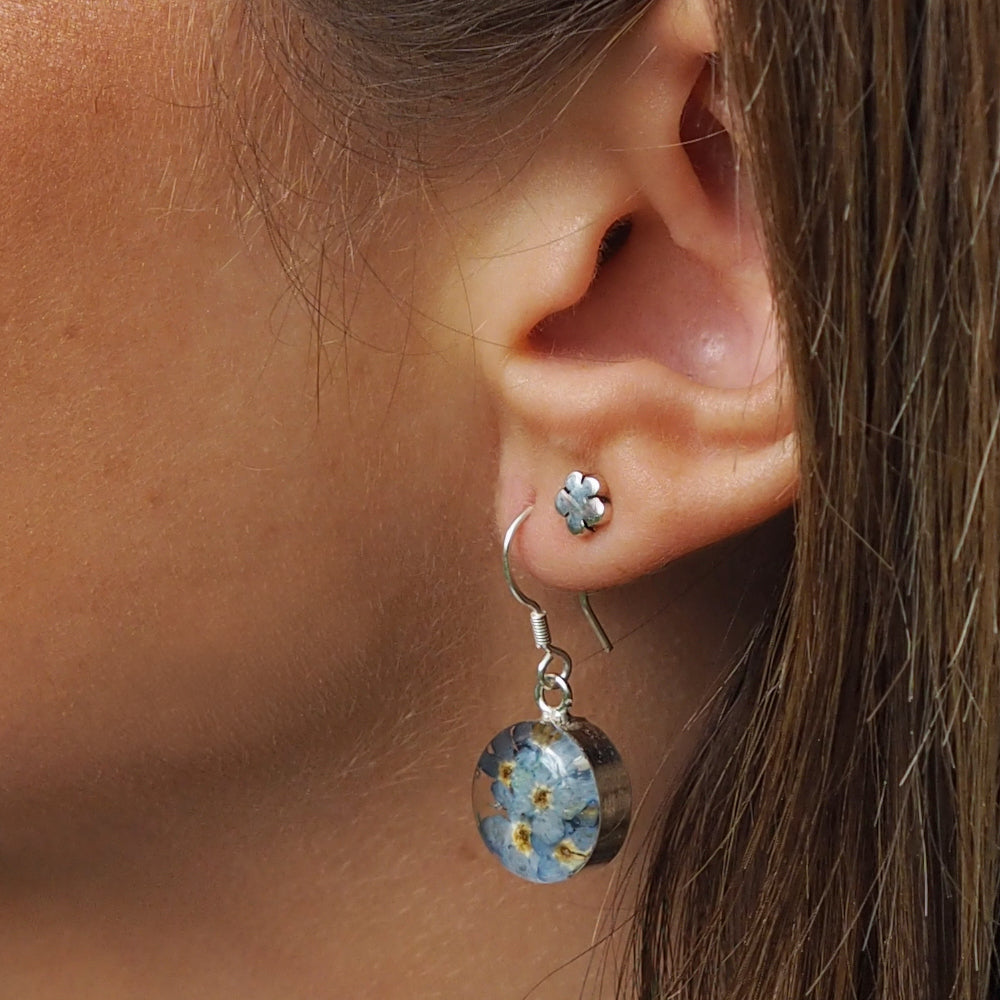 Flores Forget-Me-Not Round Drop Earring