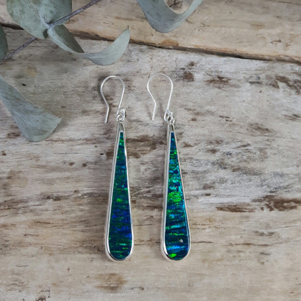 Flinder Emerald Long Drop Earrings