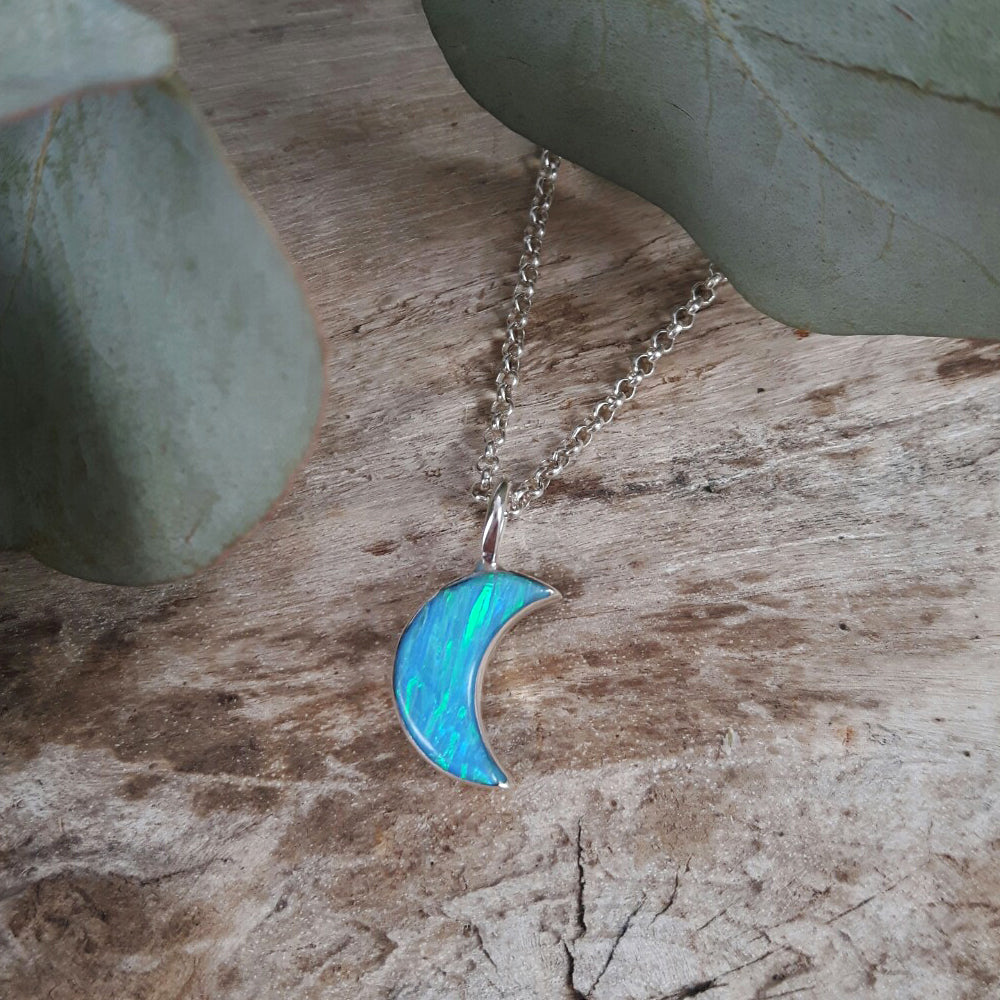 Flinder Turquoise Moon Pendant