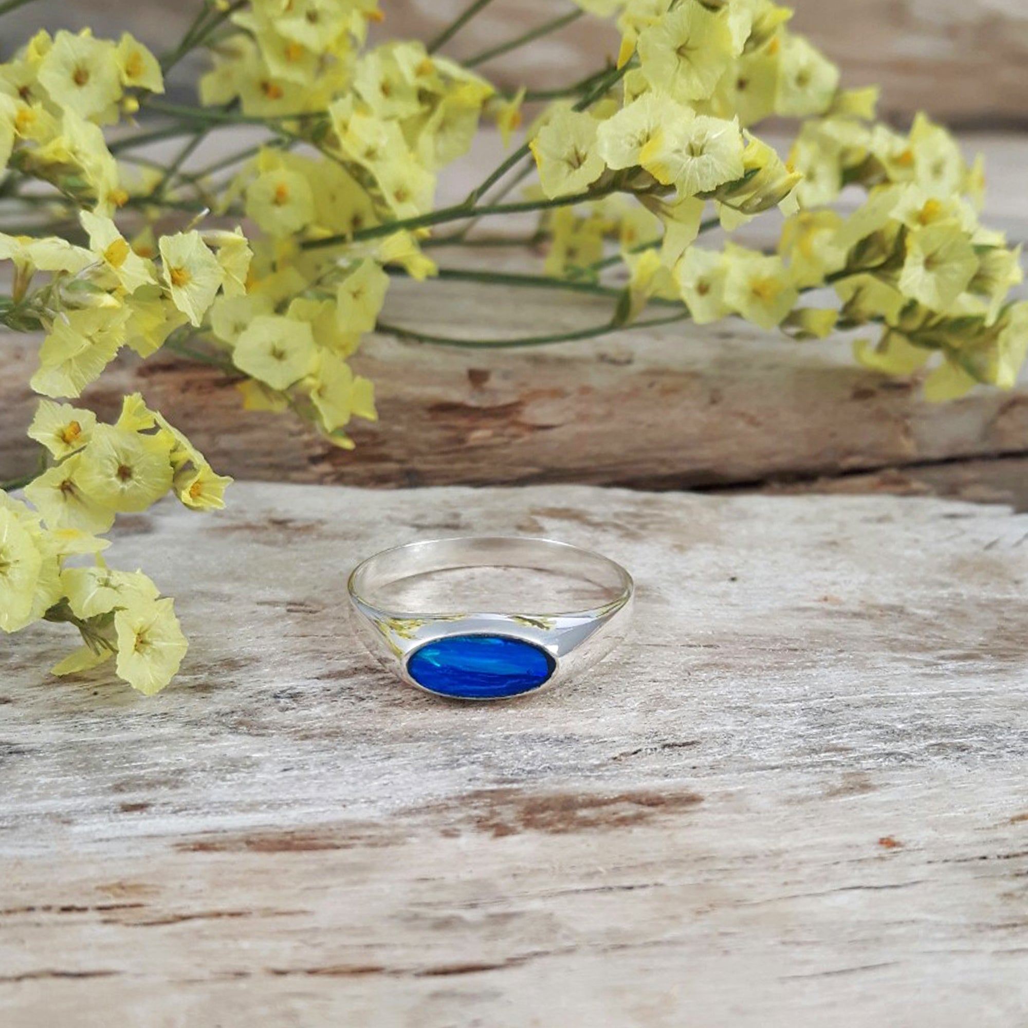 Flinder Signet Oval Blue Ring