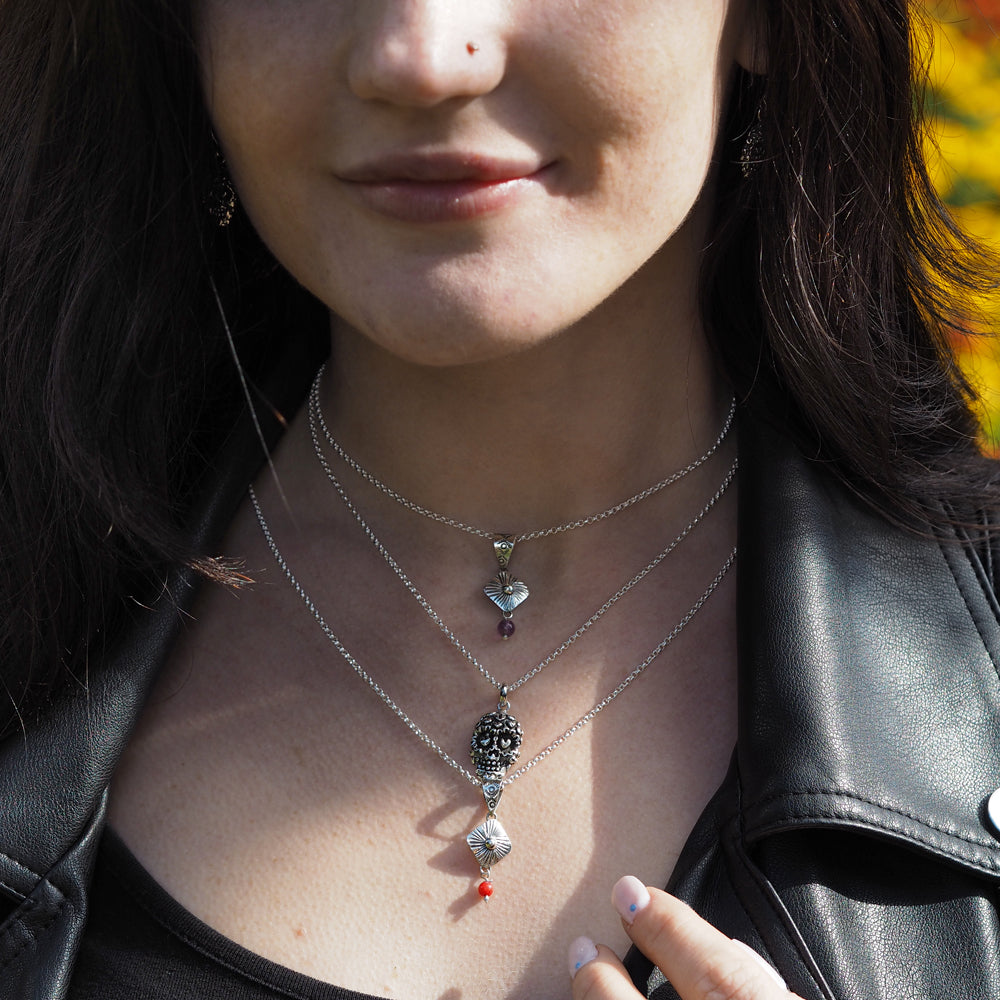 Catrina Skull Sterling Silver Pendant