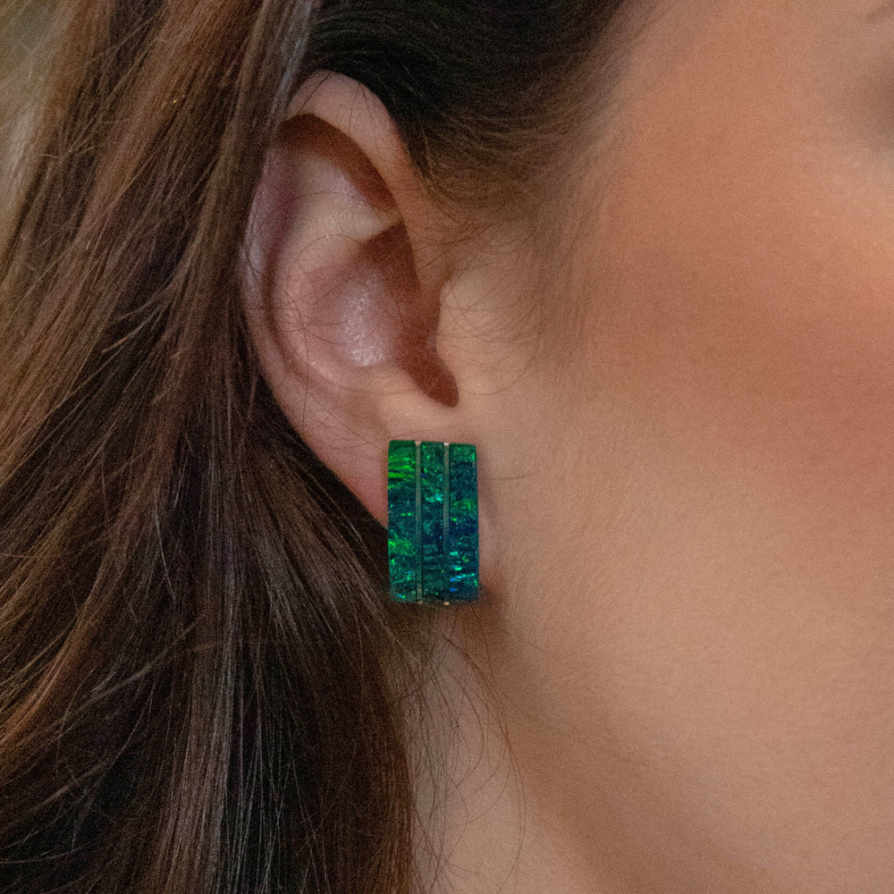 Flinder Nouveau Emerald Stud Earrings