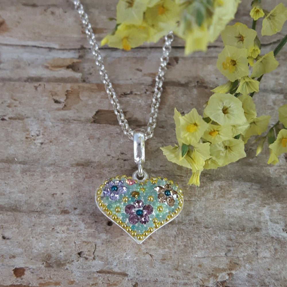 Allegra Antique Tutti Frutti Small Heart Pendant