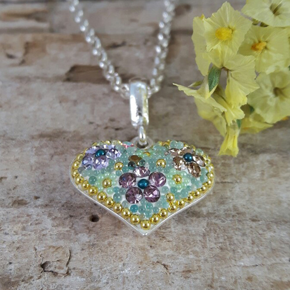 Allegra Antique Tutti Frutti Small Heart Pendant