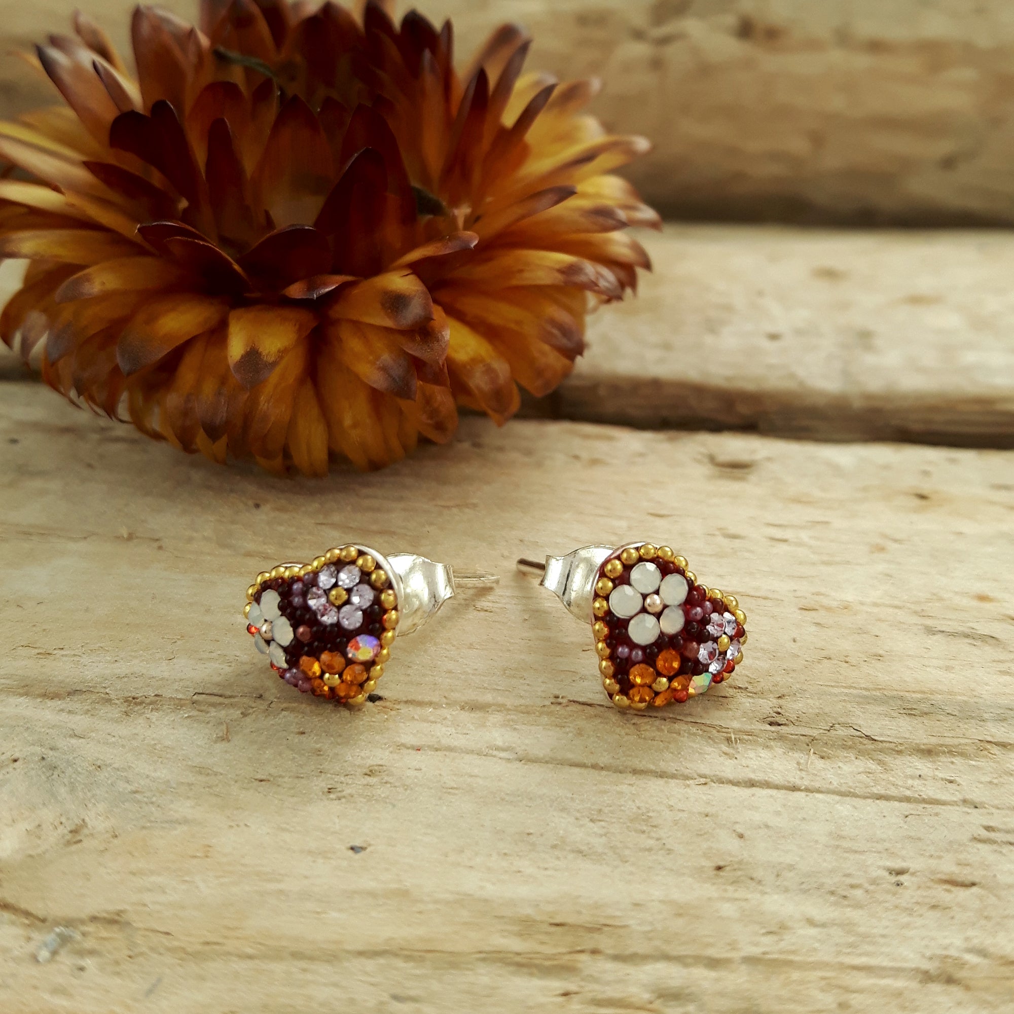 Allegra Heart Berry Daisy Studs