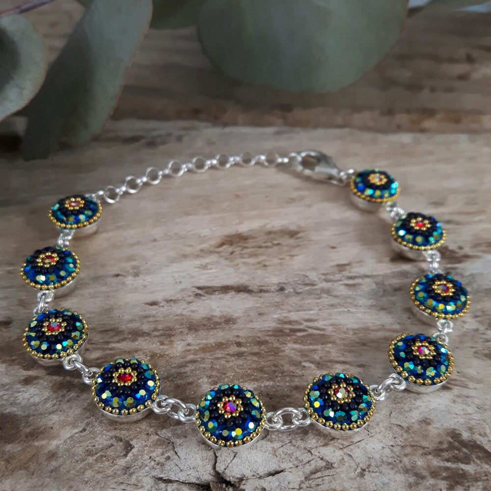 Allegra Iridescent Rd Daisy Bracelet