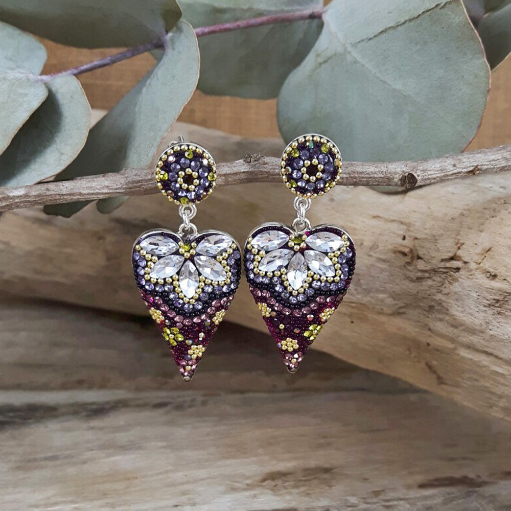 Allegra Tanzanite Dream Heart Double Drop Earrings