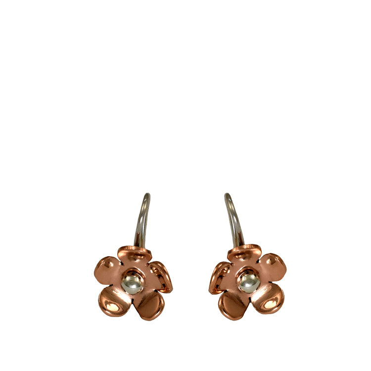 Flora Blossom Copper Flower Drop Earrings