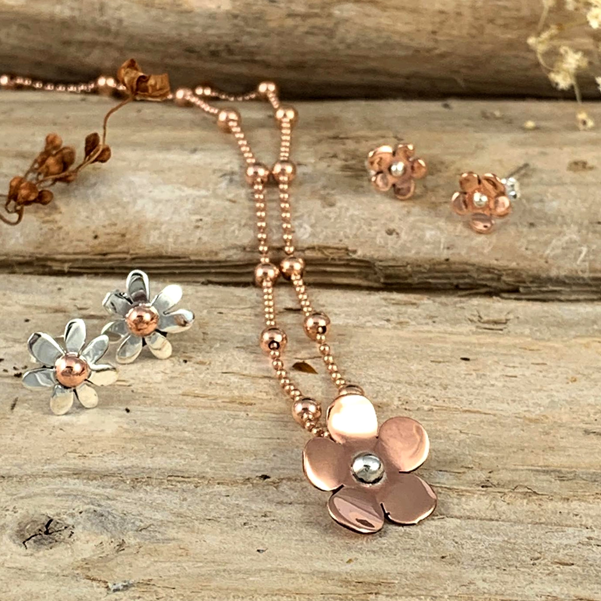 Flora Blossom Copper Flower Pendant