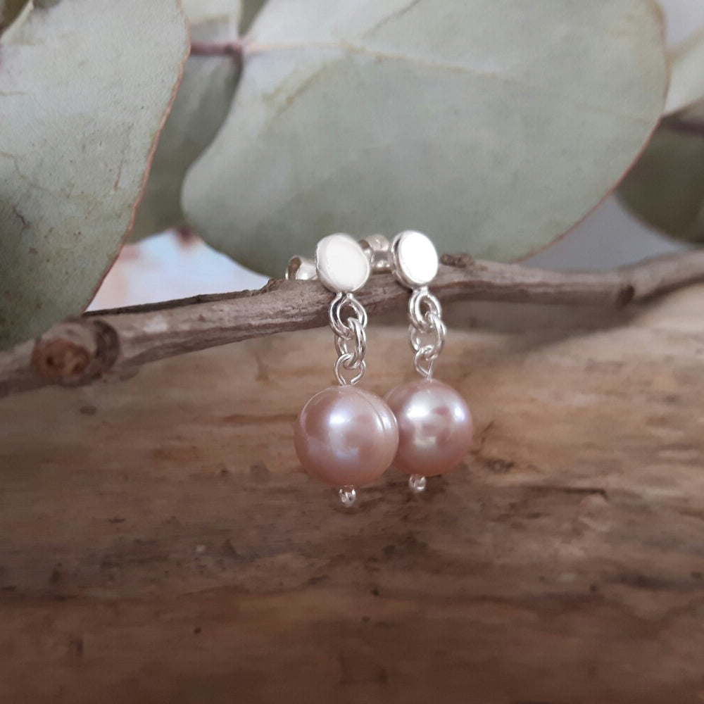 Clarissa Small Pink Drop Earrings