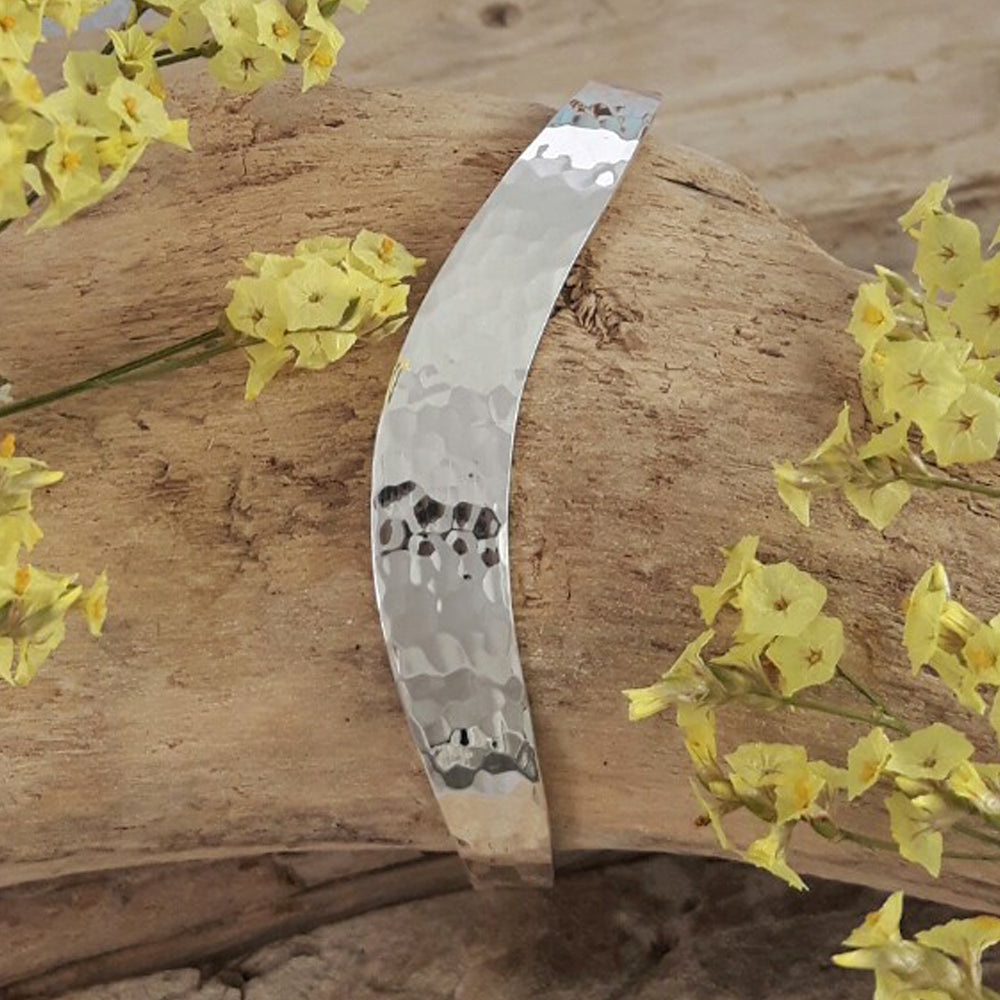 Classic Silver Hammered Medium Cuff