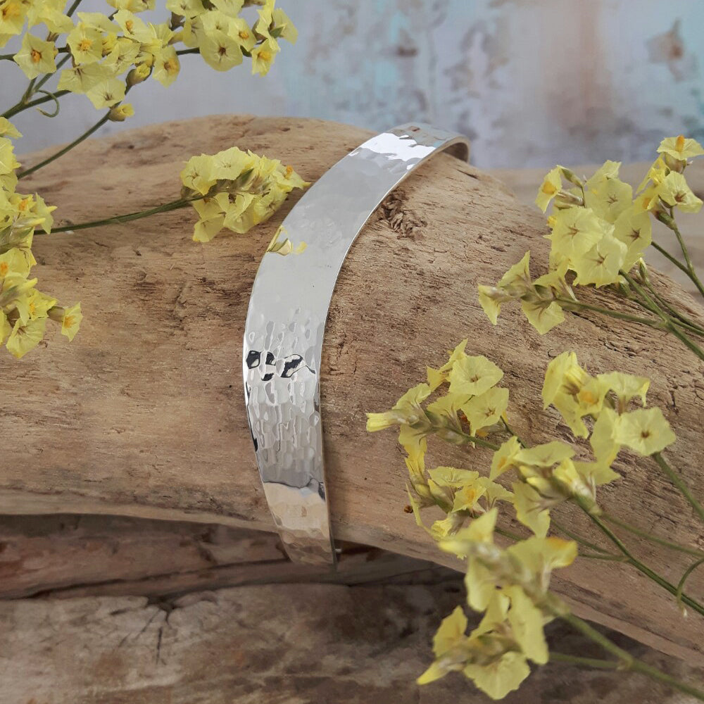 Classic Silver Hammered Medium Cuff