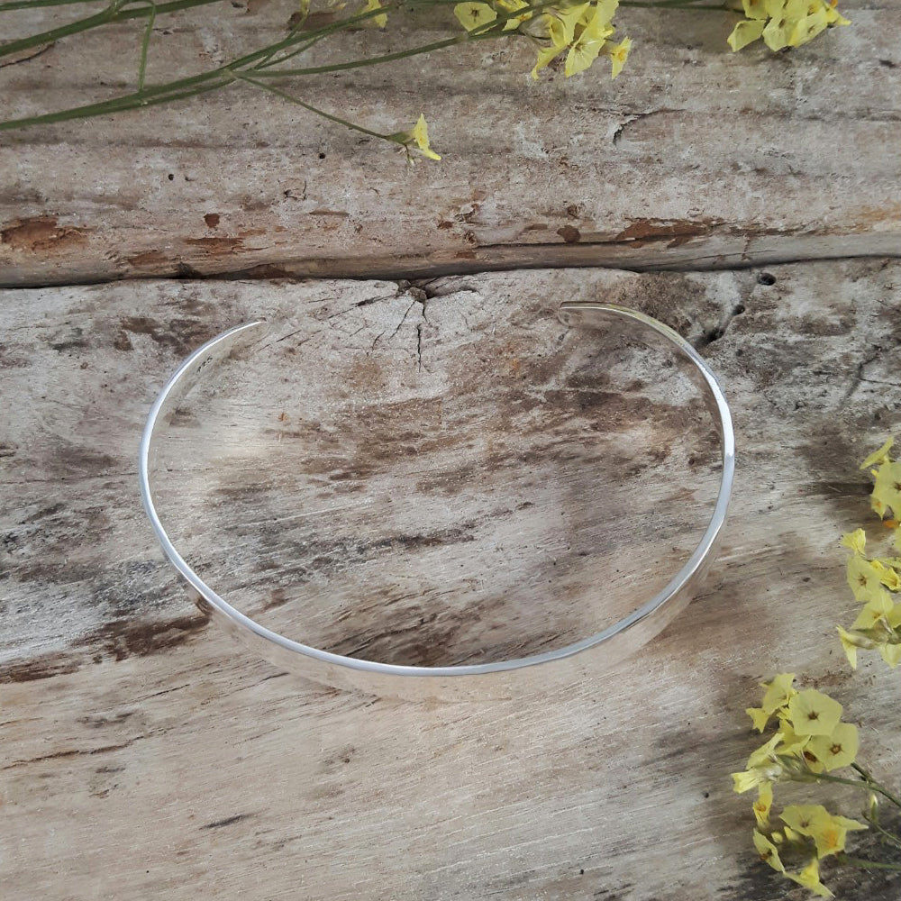 Classic Silver Hammered Medium Cuff