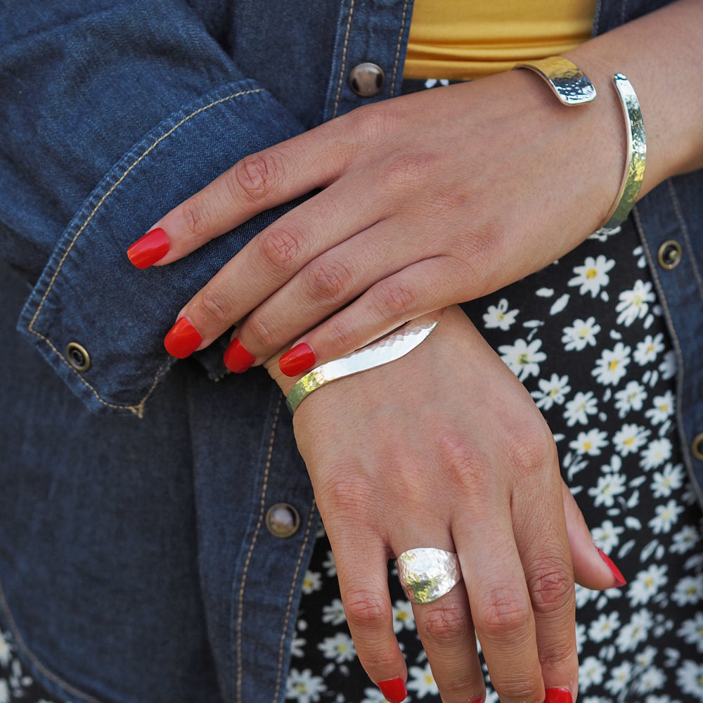 Divine Hammered Silver Cuff