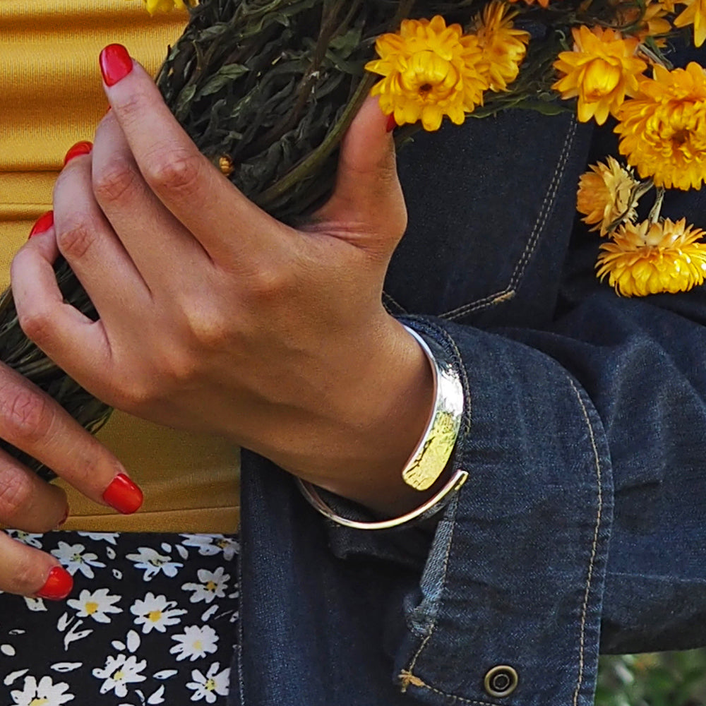 Divine Hammered Silver Cuff