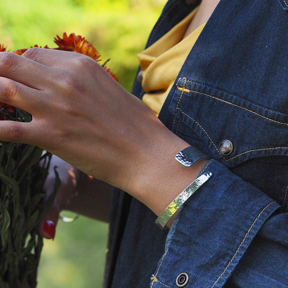 Divine Hammered Silver Cuff