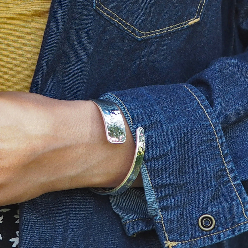 Divine Hammered Silver Cuff