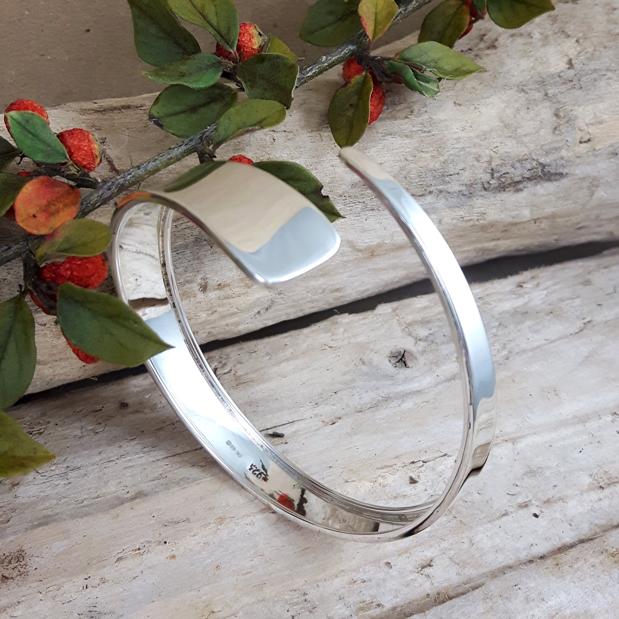 Divine Polished Silver Cuff