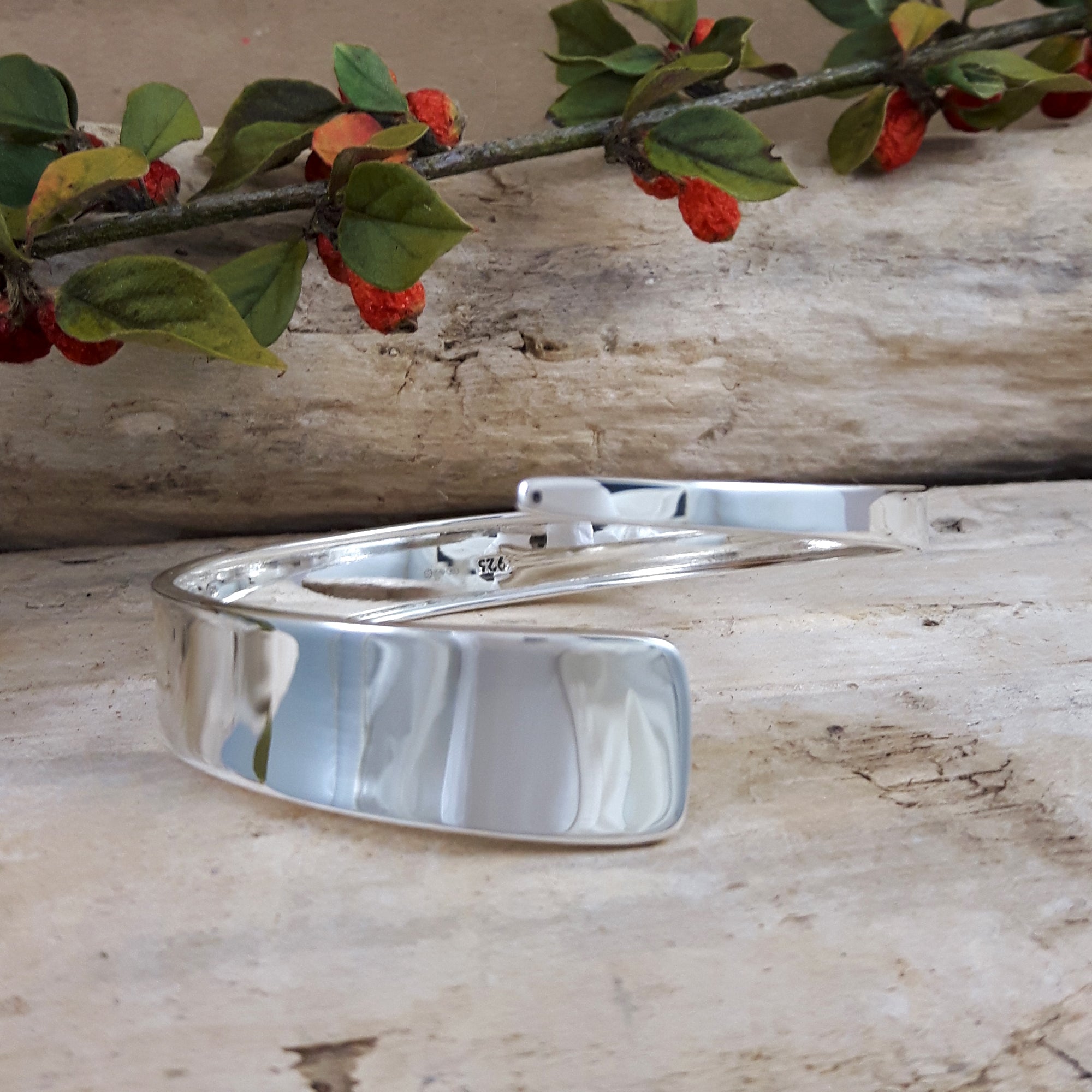 Divine Polished Silver Cuff