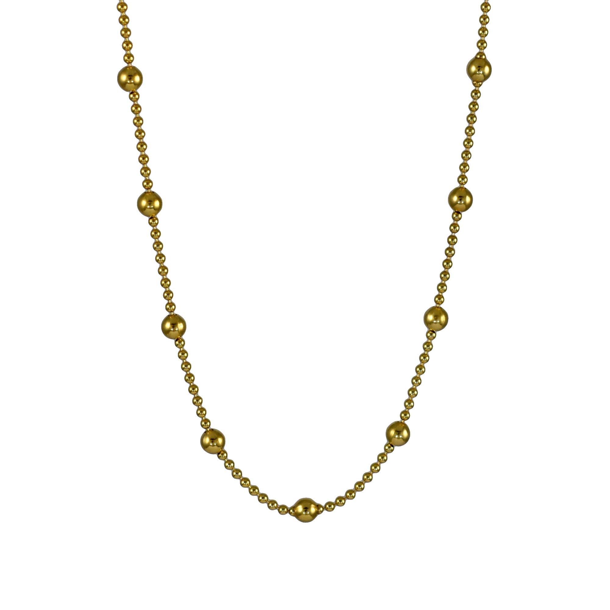 Dotty Gold Plated Chain Necklace 50-55cm