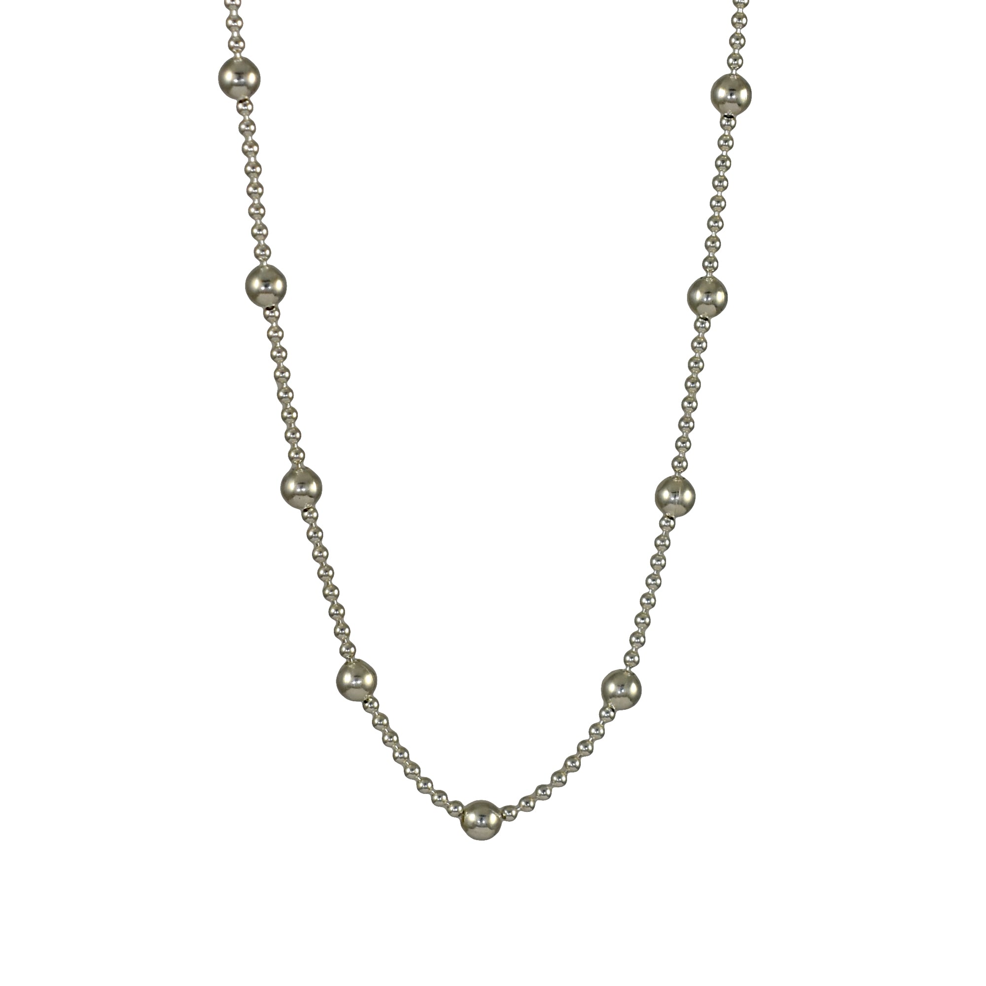 Dotty Sterling Silver Chain Necklace 45cm