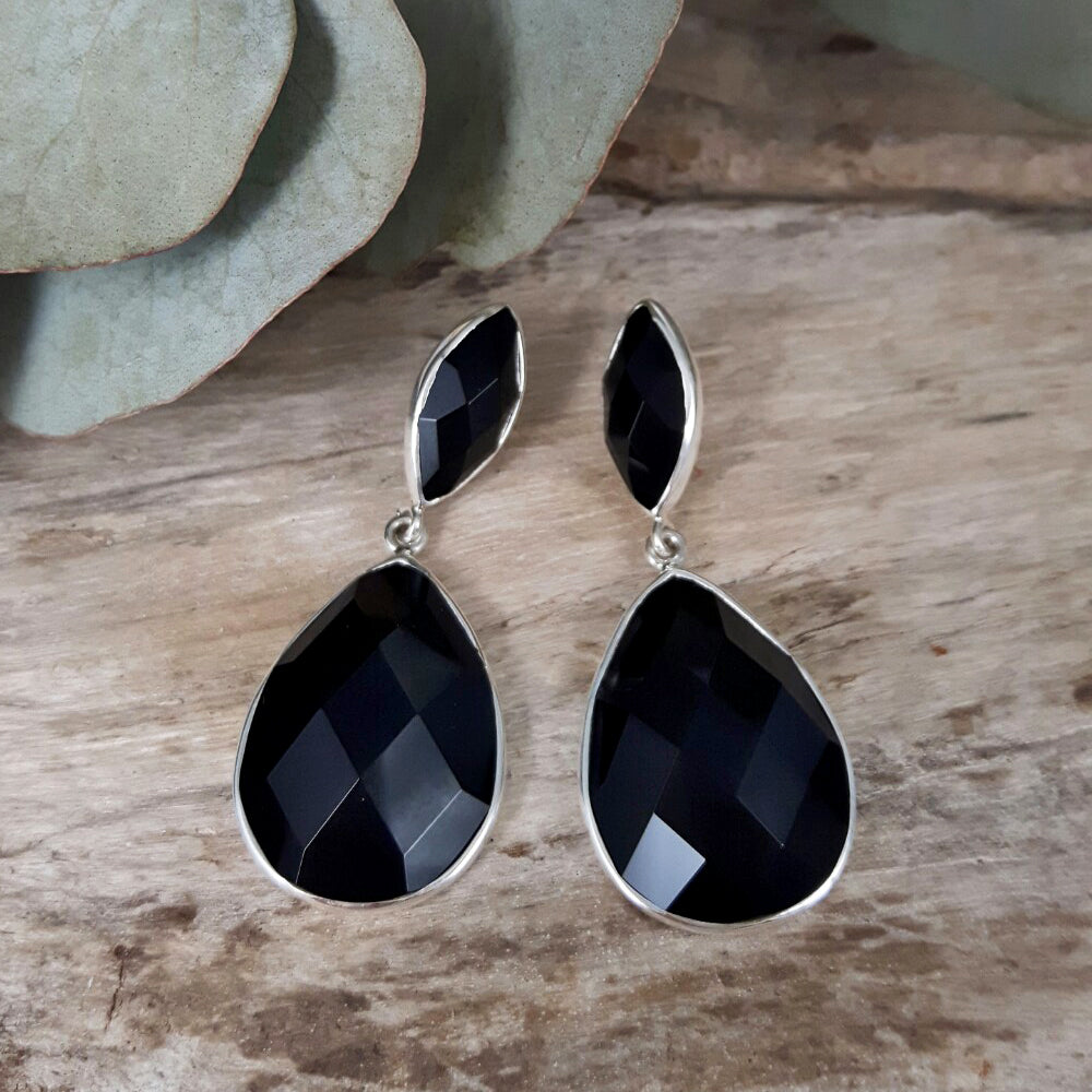 Elegancia Onyx Drop Earrings