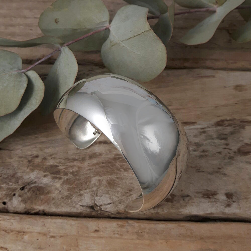 Elena Polished 3.3cm Silver Cuff