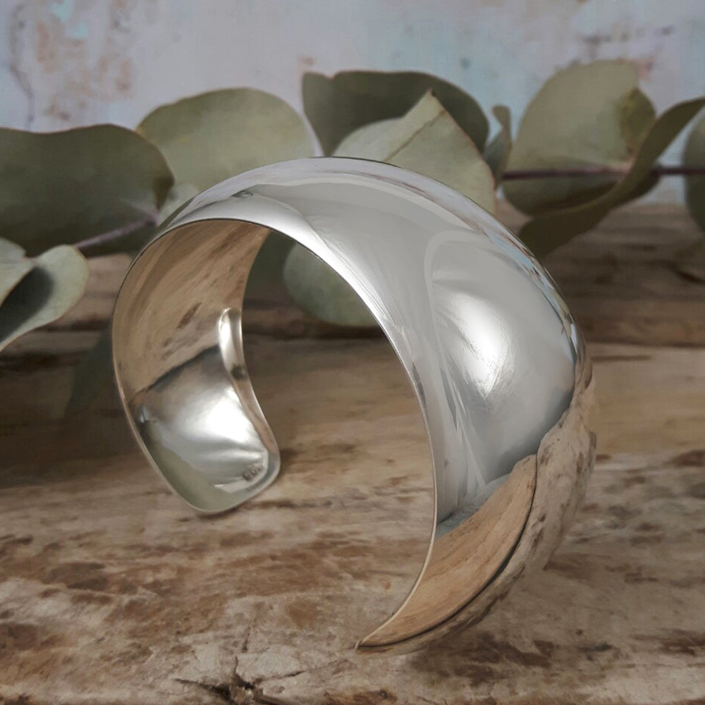 Elena Polished 3.3cm Silver Cuff