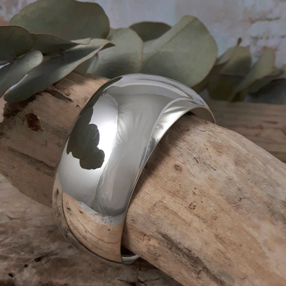 Elena Polished 3.3cm Silver Cuff