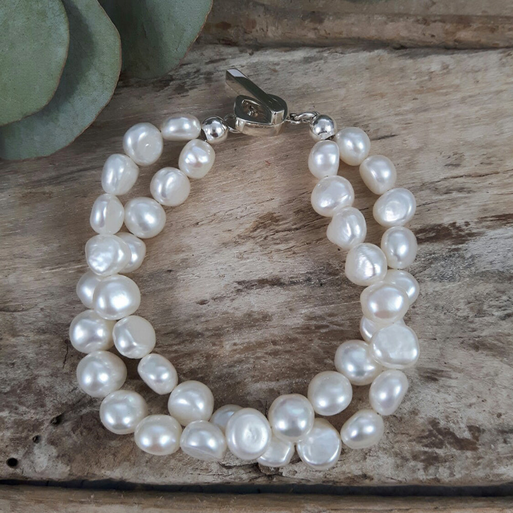 Ella White Pearl Bracelet