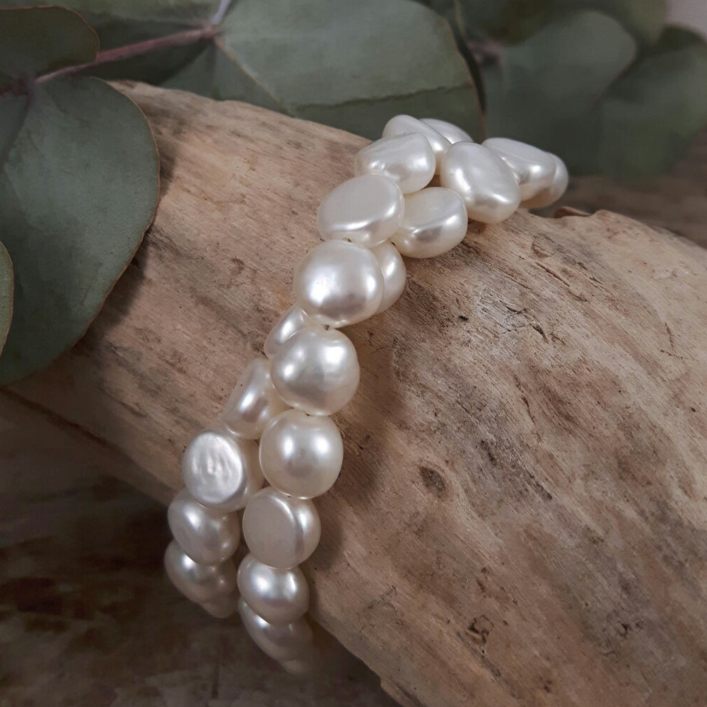 Ella White Pearl Bracelet