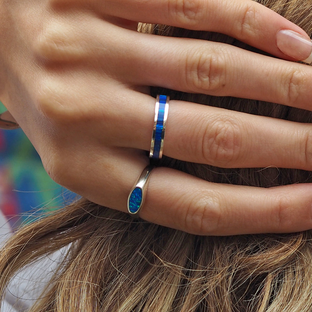 Flinder Blue Opal Ring