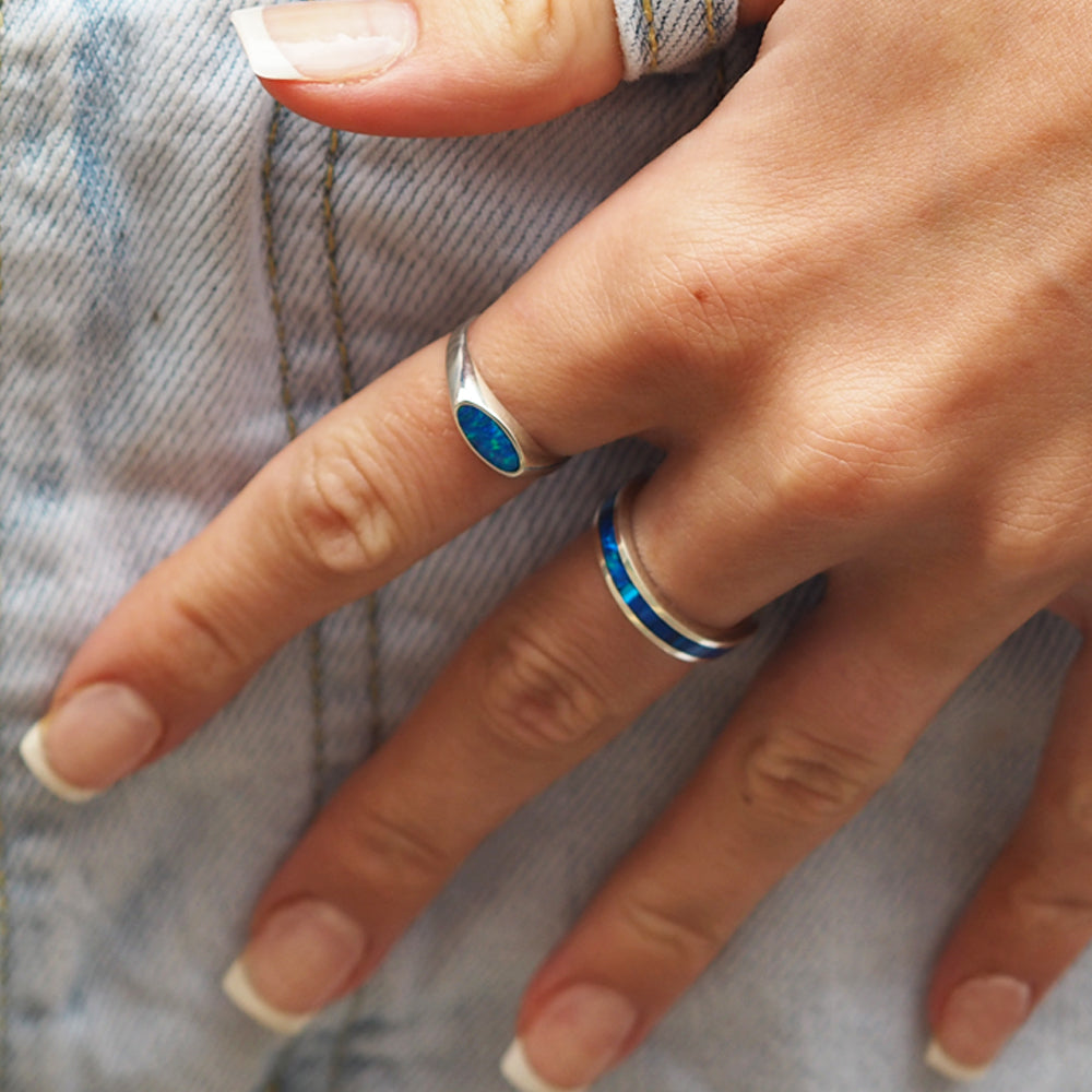 Flinder Blue Opal Ring