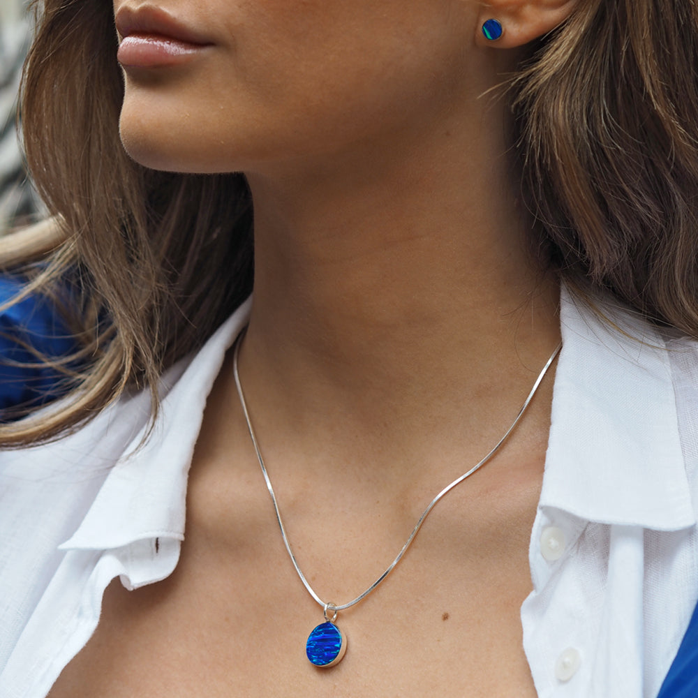 Flinder Blue Dotty Small Pendant