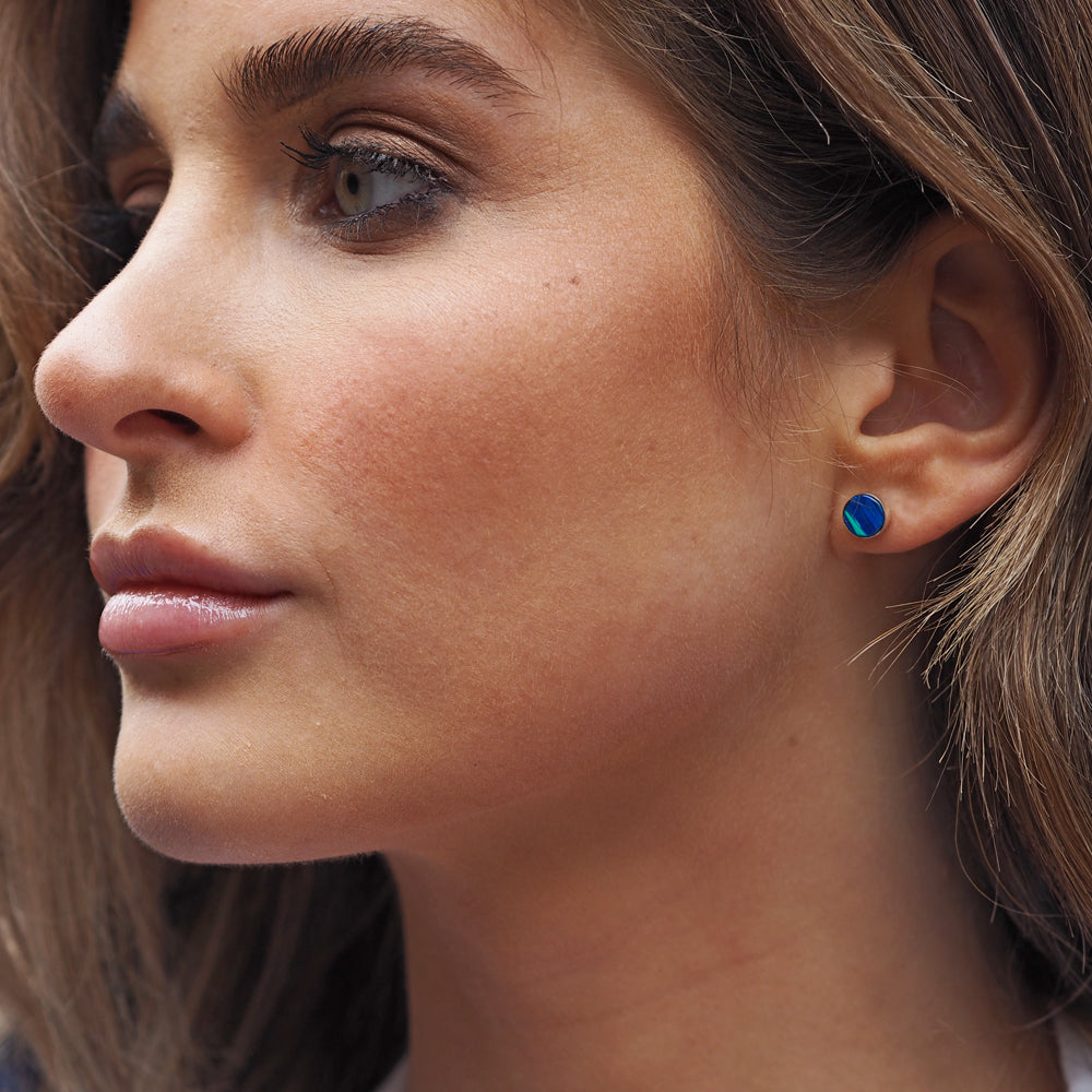 Flinder Blue Dotty Stud Earrings