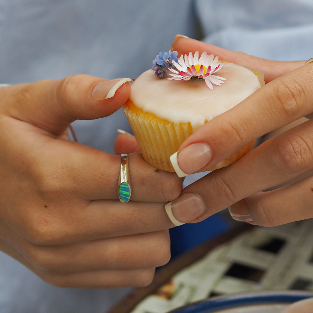 Flinder Signet Oval Turquoise Ring