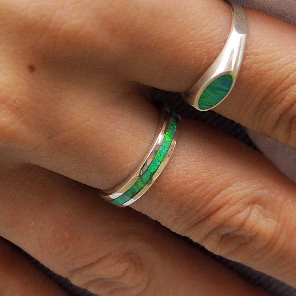 Flinder Green Opal Ring