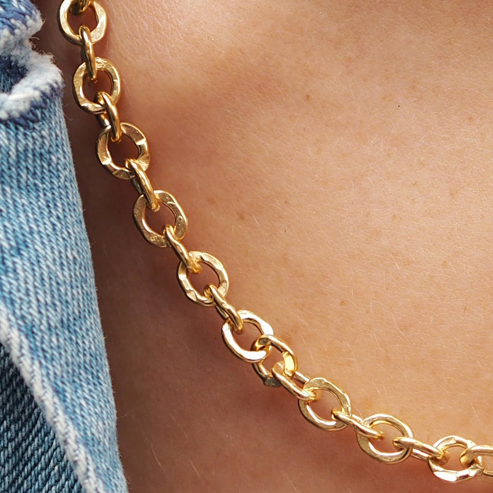 Foresta Chain T-Bar Gold Necklace