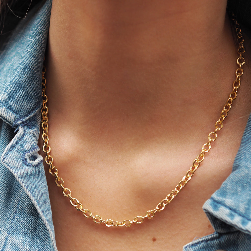 Foresta Chain T-Bar Gold Necklace