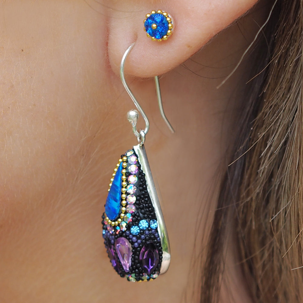 Allegra Purple Shimmer Drop Earrings