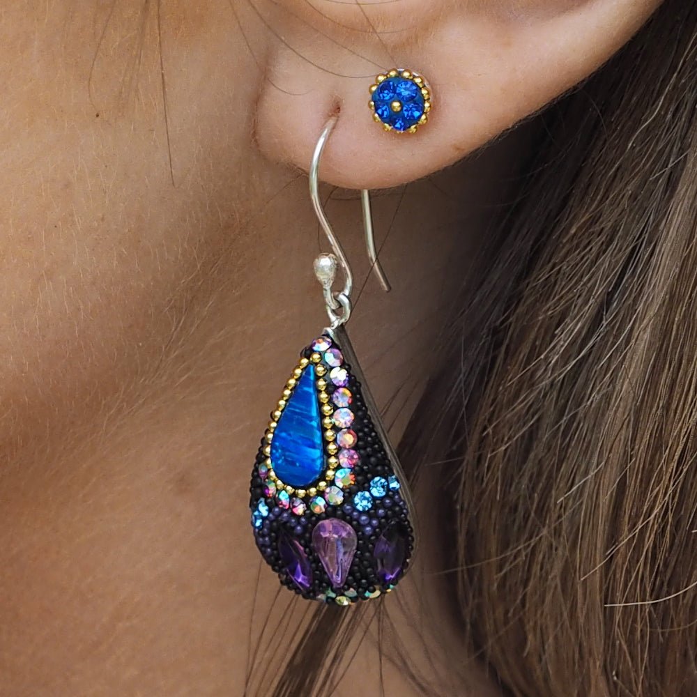 Allegra Purple Shimmer Drop Earrings