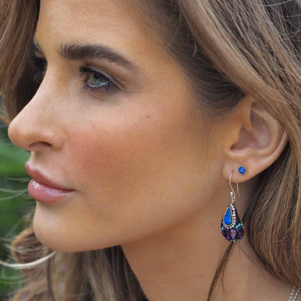 Allegra Purple Shimmer Drop Earrings