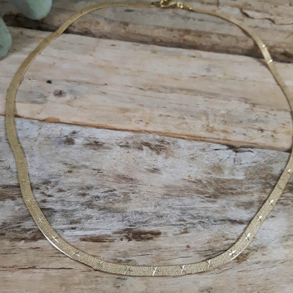 Star Snake Chain 45cm Medium Gold Necklace