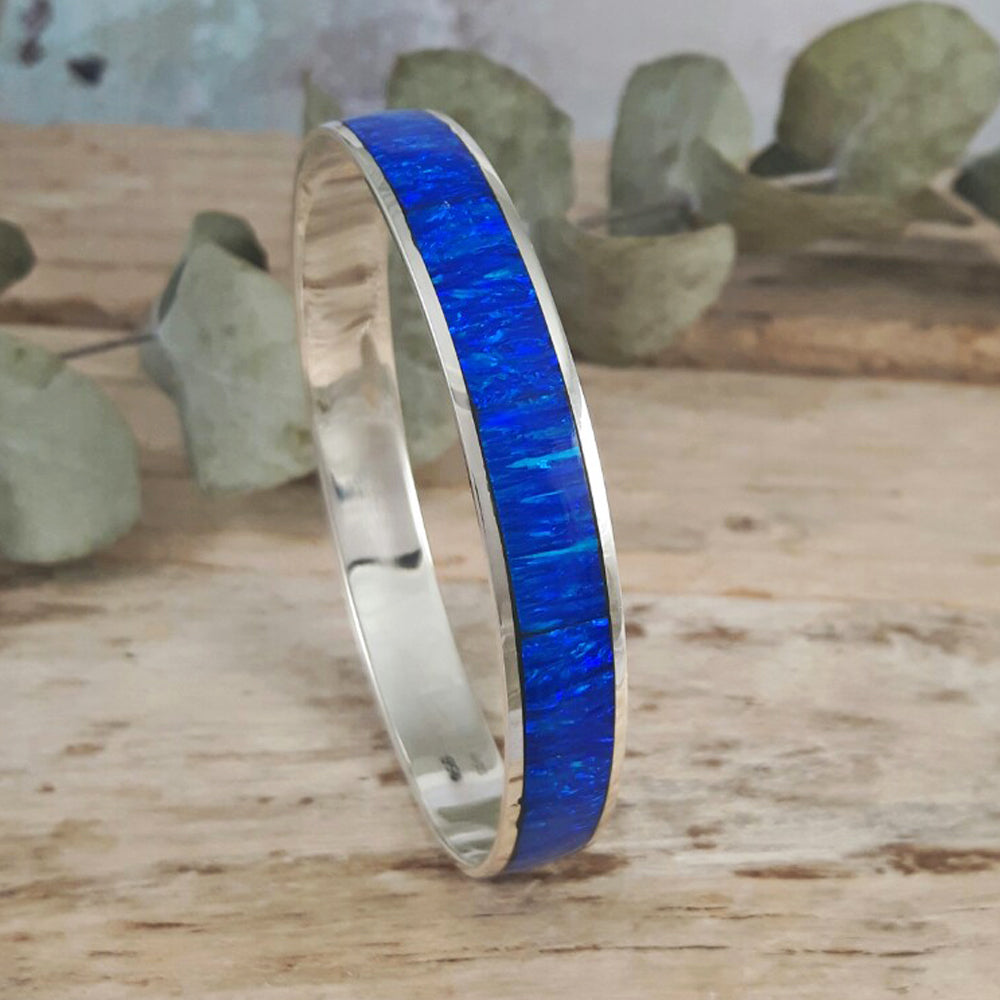 Flinder Blue Wide Bangle