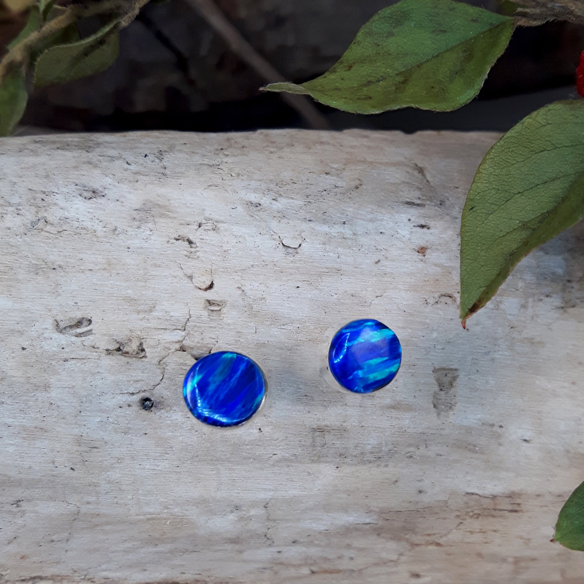 Flinder Blue Dotty Stud Earrings