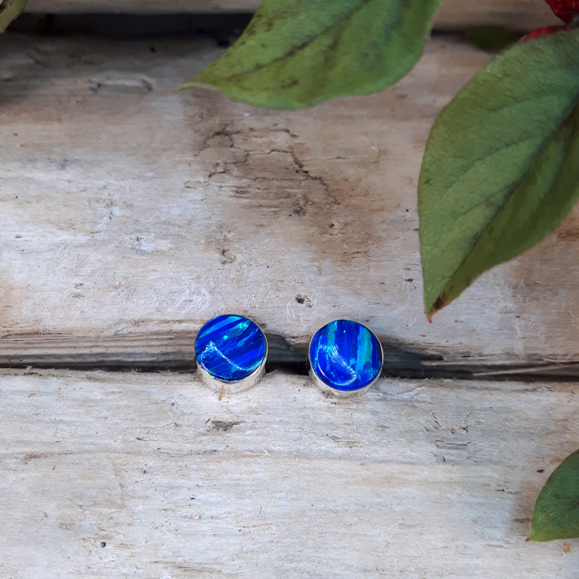 Flinder Blue Dotty Stud Earrings