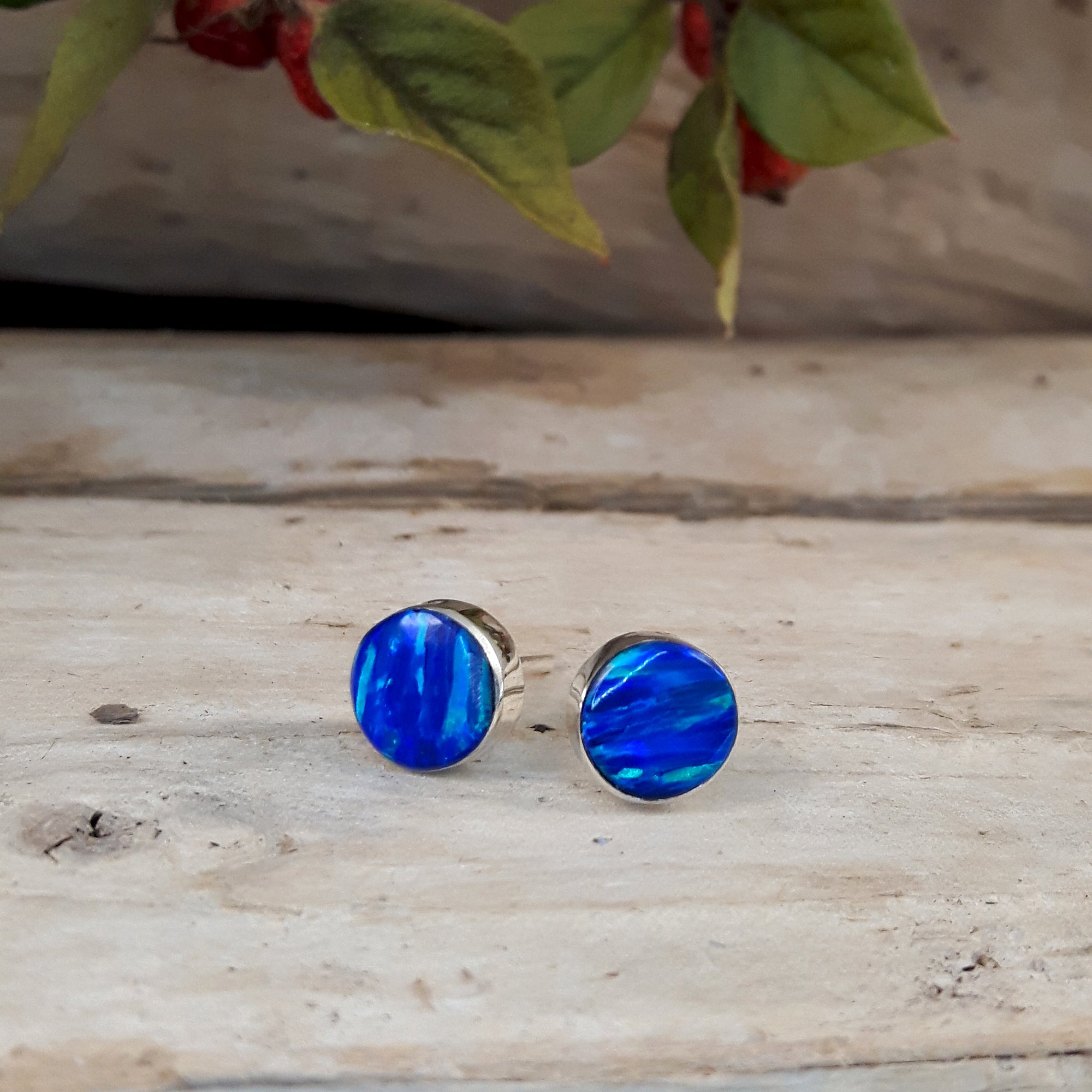 Flinder Blue Dotty Stud Earrings