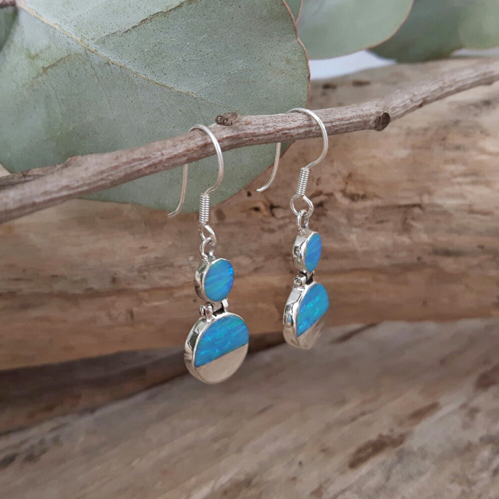 Flinder Turquoise Double Dotty Drop Earrings